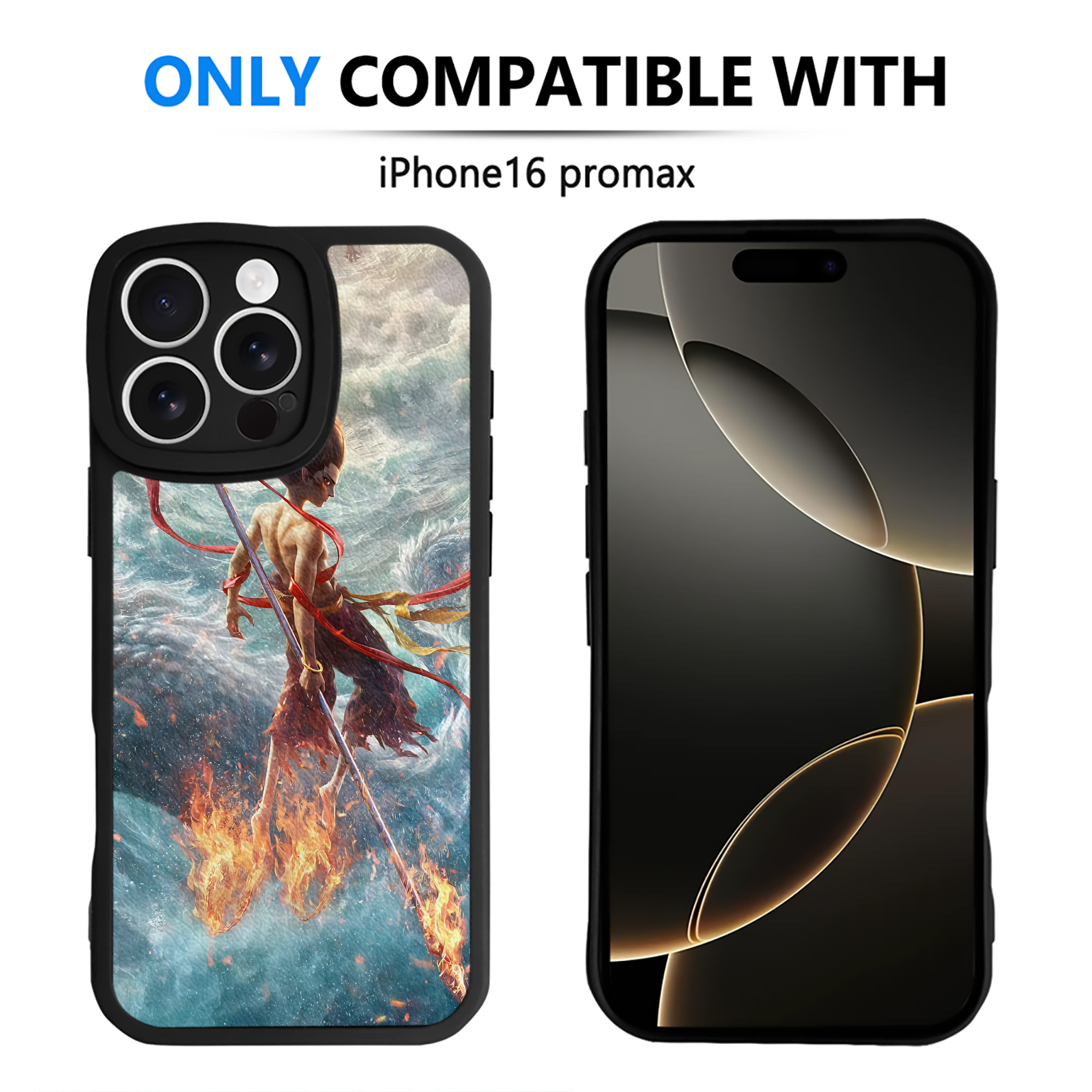 （画像用） Ne Zha 2 ナタ 魔童の大暴れ 【iPhone 16シリーズ対応】シリコンスマホケース（レザー調） 材質：シリコン
